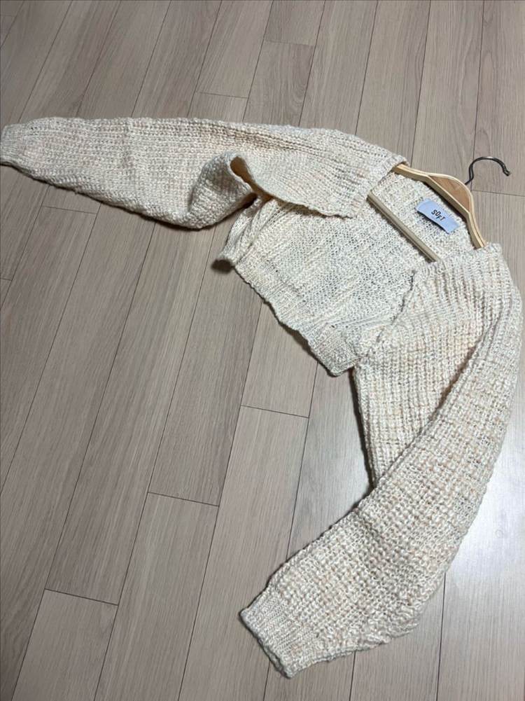 소프트서울 믹스드 컬러 니트 볼레로 가디건 이미지