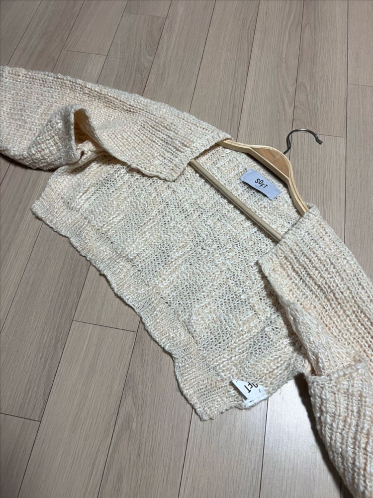 소프트서울 믹스드 컬러 니트 볼레로 가디건 이미지