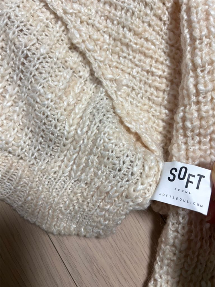 소프트서울 믹스드 컬러 니트 볼레로 가디건 이미지