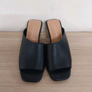 여성 포멜카멜레 블랙 스퀘어 투명 우드굽 샌들 슬리퍼, 뮬 (230) 이미지