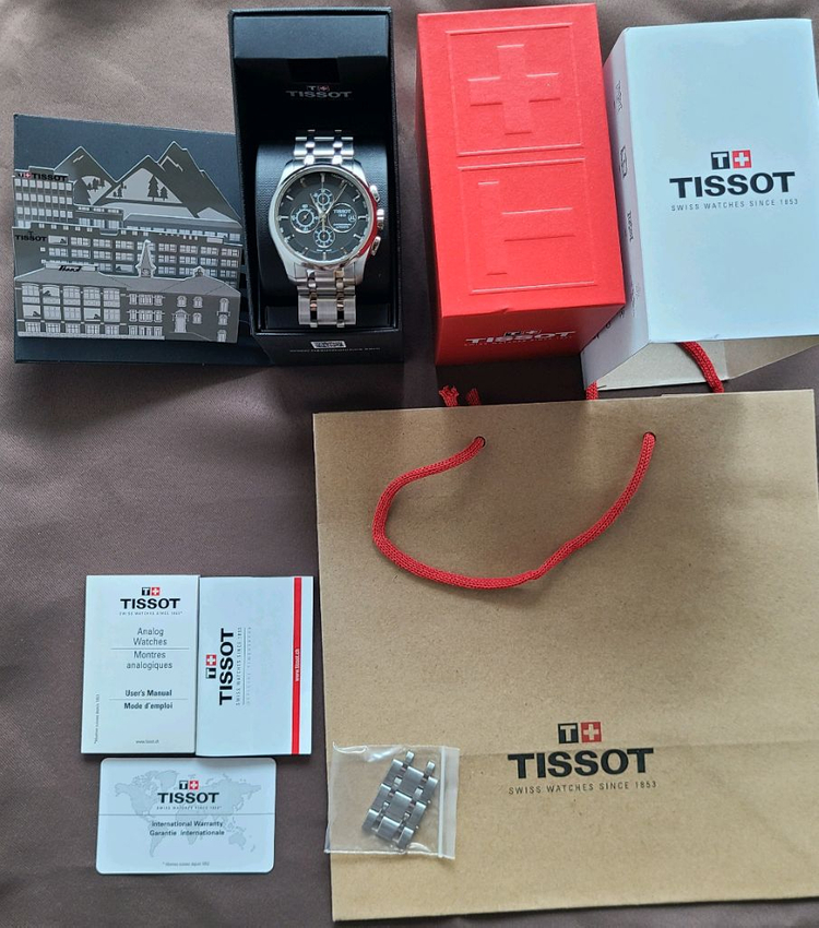 티쏘 꾸뜨리에 오토매틱 크로노그래프 블랙 이미지