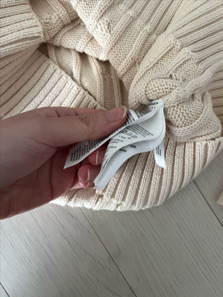 폴로 브이넥 케이블 니트 아이보리 xs 이미지