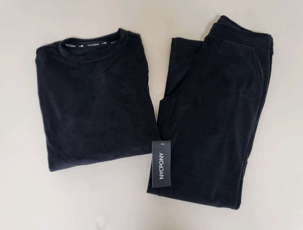 새제품 NYCPONY 핑크or블랙 벨로아 트레이닝복--2
