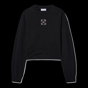 OWBA079S25FLE0031072 오프화이트 미니 애로우 스웨트셔츠 BLACK - SILVER / 여성 M