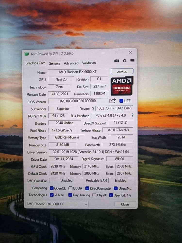RX 6600xt sapphire nitro 이미지