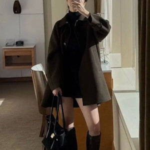 새상품) 아카이브제이투유 테디 부클 하프 핸드메이드 코트 브라운 이미지