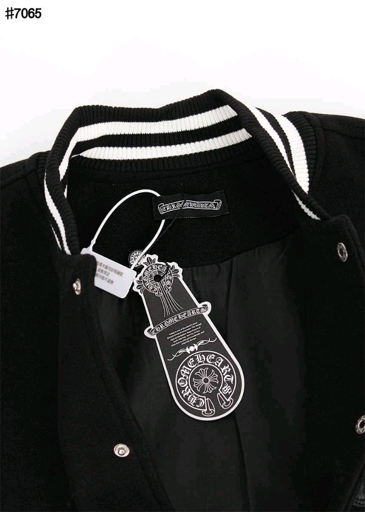 크롬하츠 크로스 레더 홀스슈 바시티 자켓--8