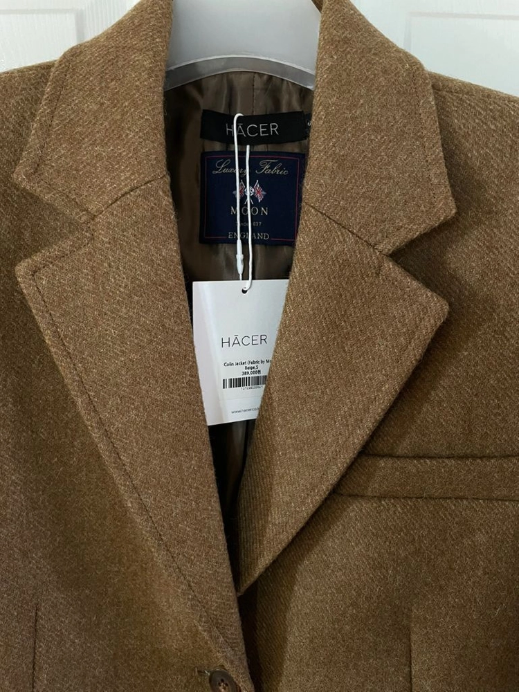 hacer 아쎄르 콜린자켓 베이지S 새상품 colin jacket(Fabric by MOON) 아브라함문자켓 문달 이미지