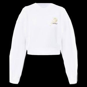 OWBA079S25FLE0010110 오프화이트 로즈 애로우 크롭 스웨트셔츠 화이트 / 여성 M