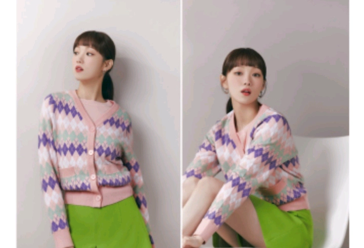 (새상품)더엣지 아가일 니트가디건(마지막 가격내림) 이미지