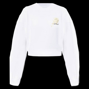 OWBA079S25FLE0010110 오프화이트 로즈 애로우 크롭 스웨트셔츠 화이트 / 여성 L