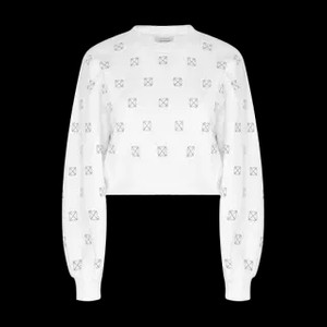 OWBA079S25FLE0040172 오프화이트 루렉스 리틀 애로우 크롭 화이트실버 / 여성 M