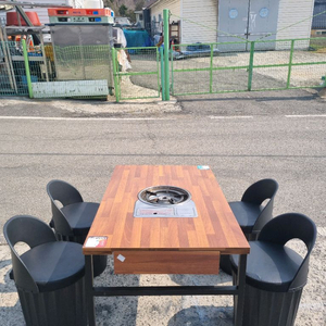 중고 .부르스타테이블 수납의자세트.업소용 식당테이블세트