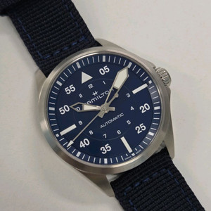 해밀턴 카키 에비에이션 파일럿 오토 39mm 청판 이미지