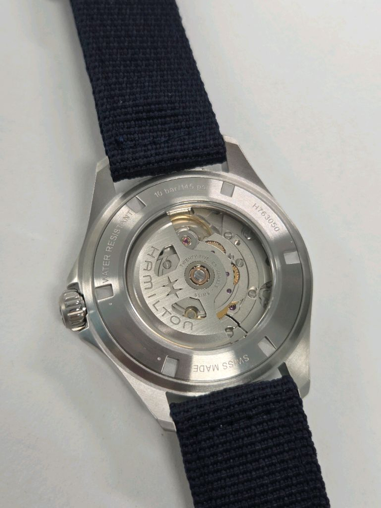 해밀턴 카키 에비에이션 파일럿 오토 39mm 청판 이미지