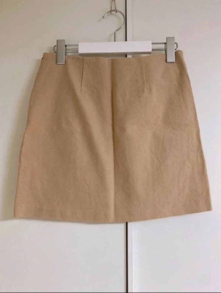 플라워 자수 베이지 스커트 M--4