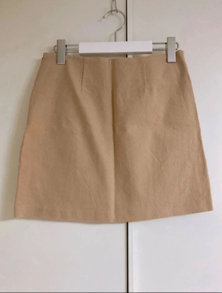 플라워 자수 베이지 스커트 M--1