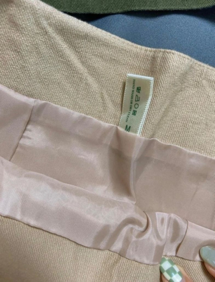 플라워 자수 베이지 스커트 M--2