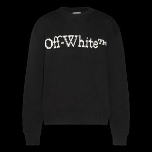 OMHE167C99KNI0011001 오프화이트 남성 빅 부키쉬 니트 스웨터 / 블랙화이트 (BLACK WHITE) 이미지