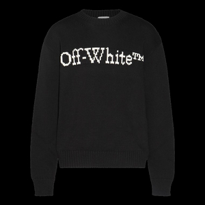 OMHE167C99KNI0011001 오프화이트 남성 빅 부키쉬 니트 스웨터 / 블랙화이트 (BLACK WHITE) 이미지