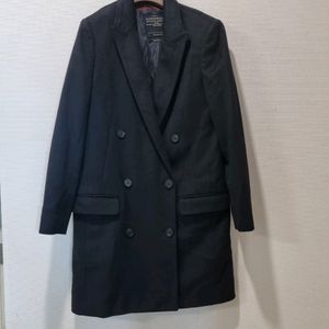 올세인츠 블랙 캐시미어 더블 코트