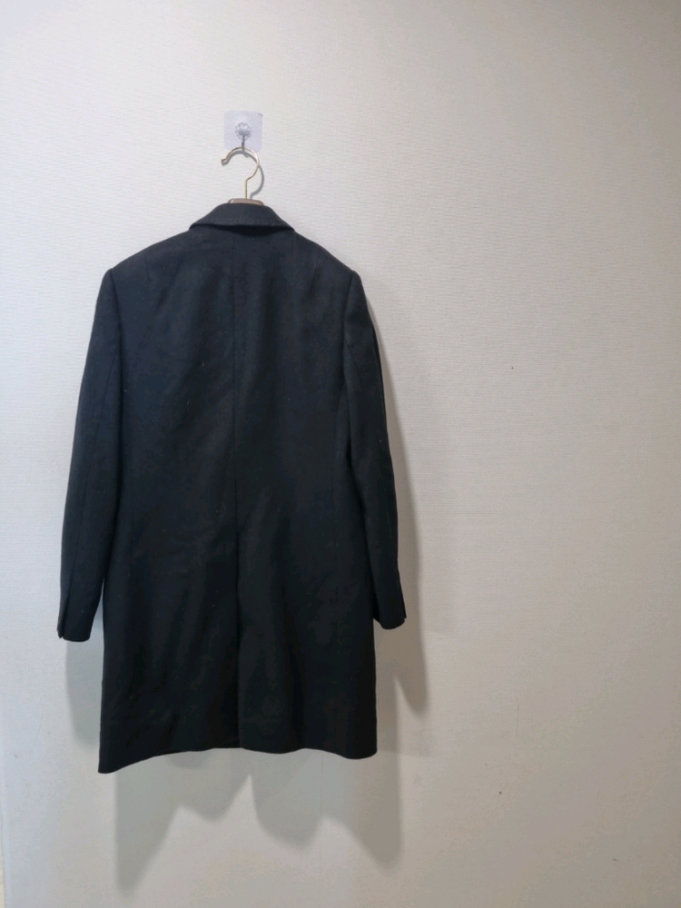 올세인츠 블랙 캐시미어 더블 코트--4