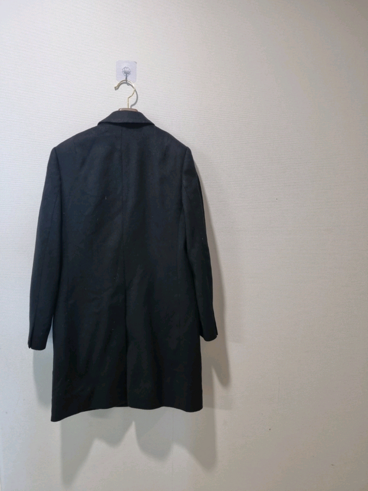 올세인츠 블랙 캐시미어 더블 코트--5