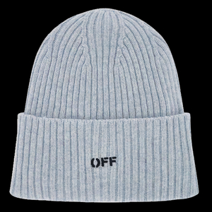 OMLC030S25KNI0014010 오프화이트 남성 오프 스탬프 루즈 니트 비니 그레이 이미지