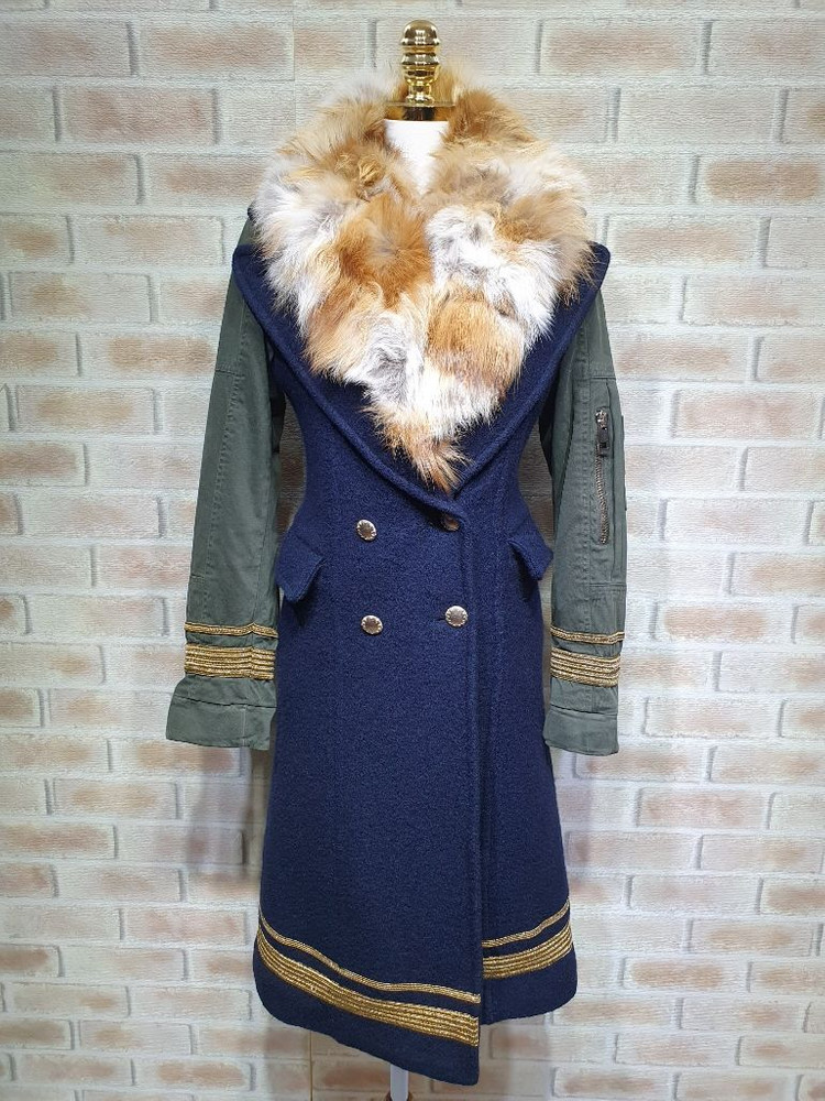 프로젝트포체 이태리 정품 폭스퍼 카라 울 롱코트 55--3