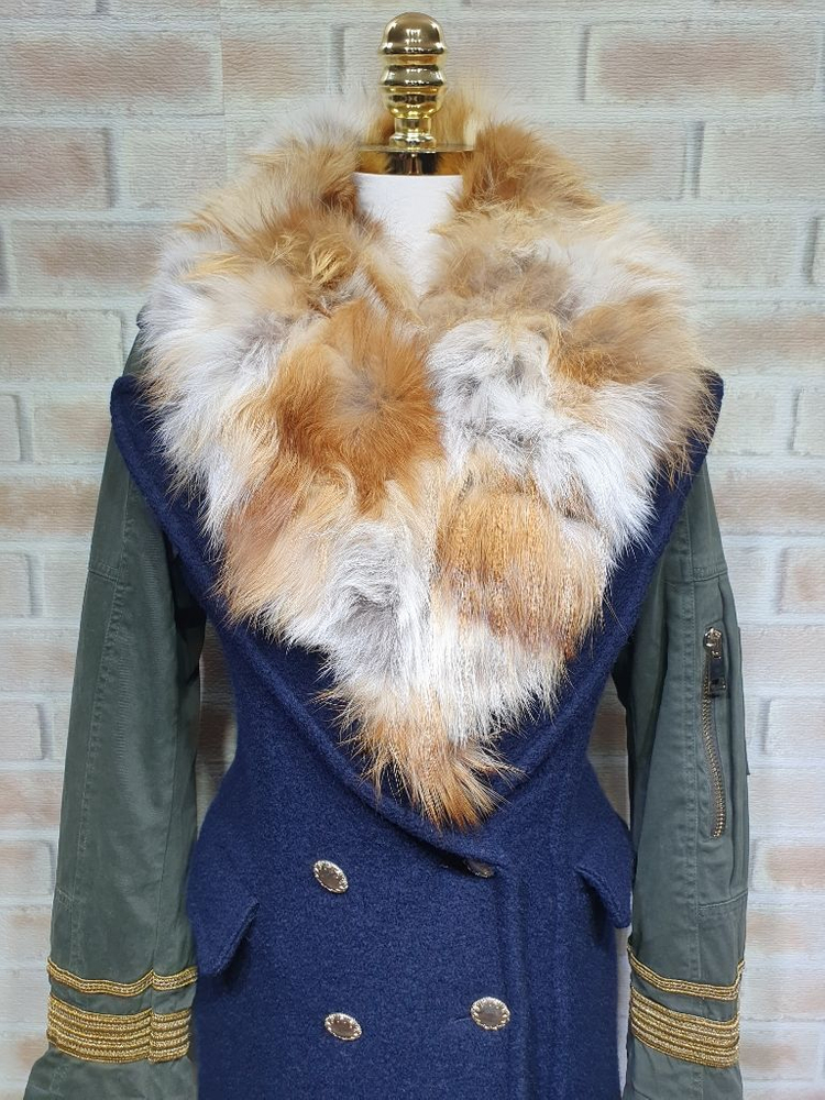 프로젝트포체 이태리 정품 폭스퍼 카라 울 롱코트 55--8