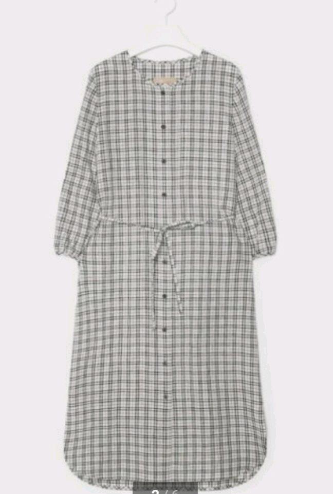 빈폴레이디스 리넨 모노체크 밸티드 원피스 90 이미지