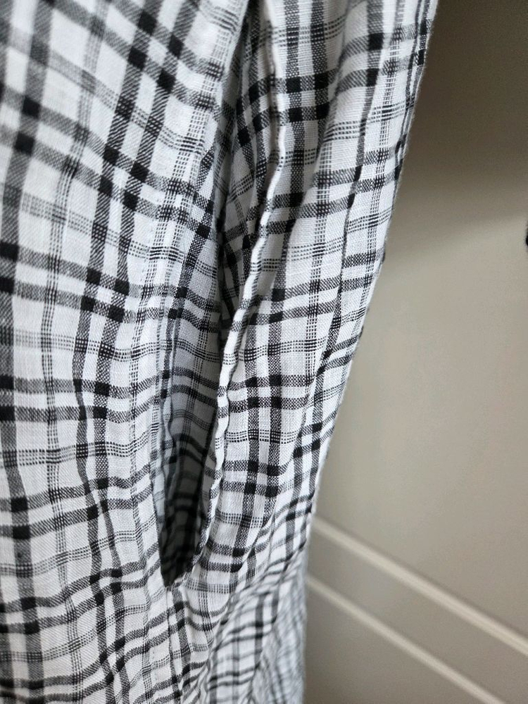 빈폴레이디스 리넨 모노체크 밸티드 원피스 90 이미지