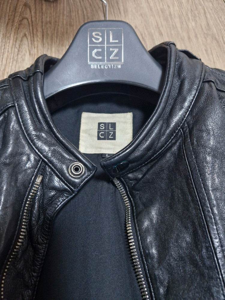 셀렉티즘 블랙 양가죽 자켓 L--2