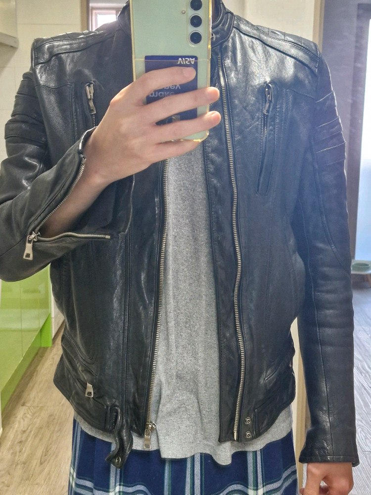 셀렉티즘 블랙 양가죽 자켓 L--8