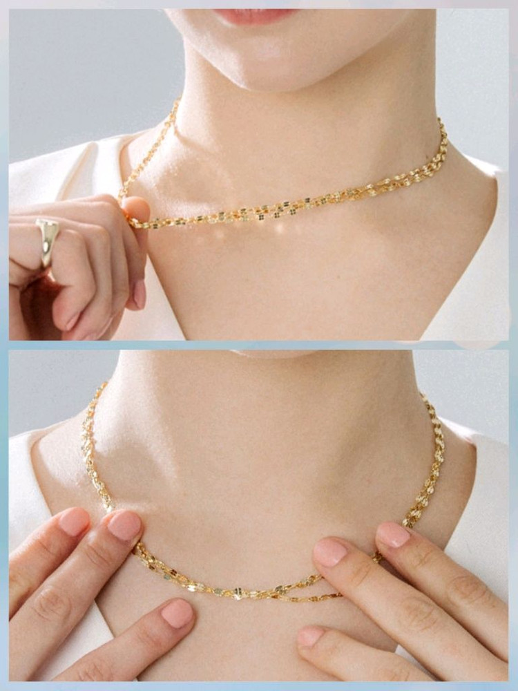 14k골드3줄체인목걸이 (14k 18k 이미지