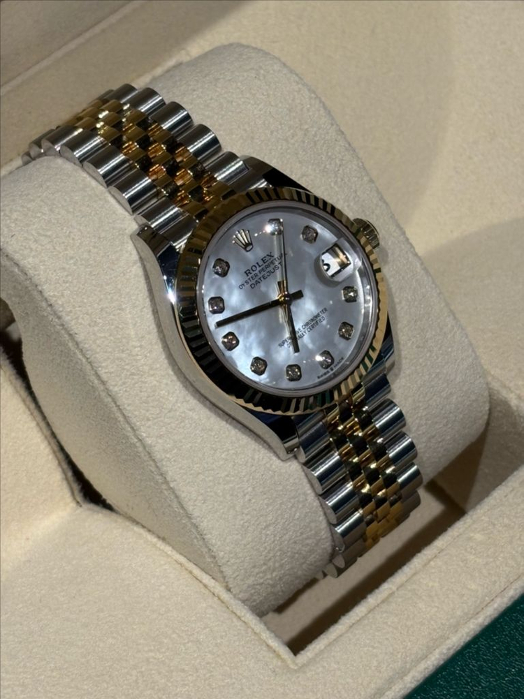 롤렉스 데이트저스트 31 옐로골드 콤비 화이트자개 다이아몬드 이미지