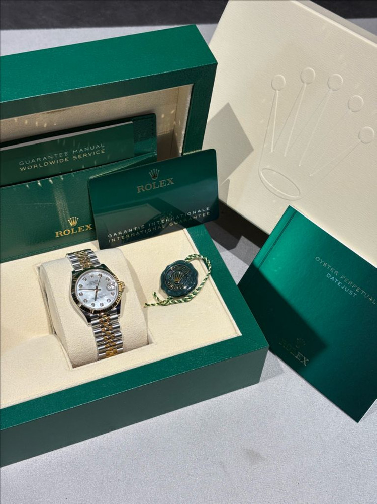 롤렉스 데이트저스트 31 옐로골드 콤비 화이트자개 다이아몬드 이미지