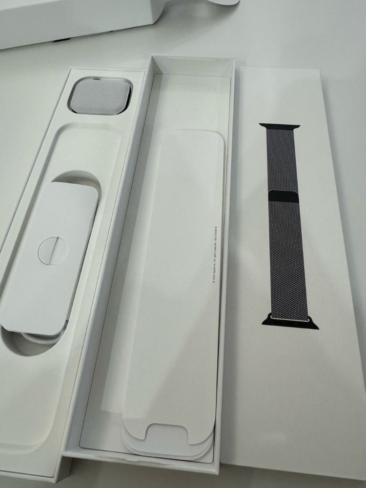 애플워치8 45mm 스테인리스 셀룰러 그래파이트 밀레니즈루프 풀박스 이미지