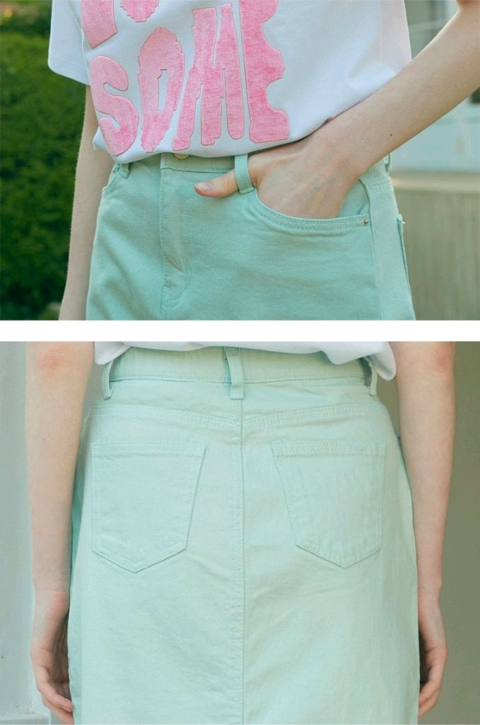 STUDIO LUXE 스튜디오럭스 파스텔 데님 롱스커트 롱치마 이미지