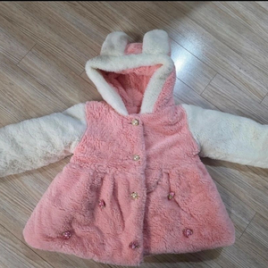 여아옷 털코트 퍼코트 토끼코트 아기코트 이미지