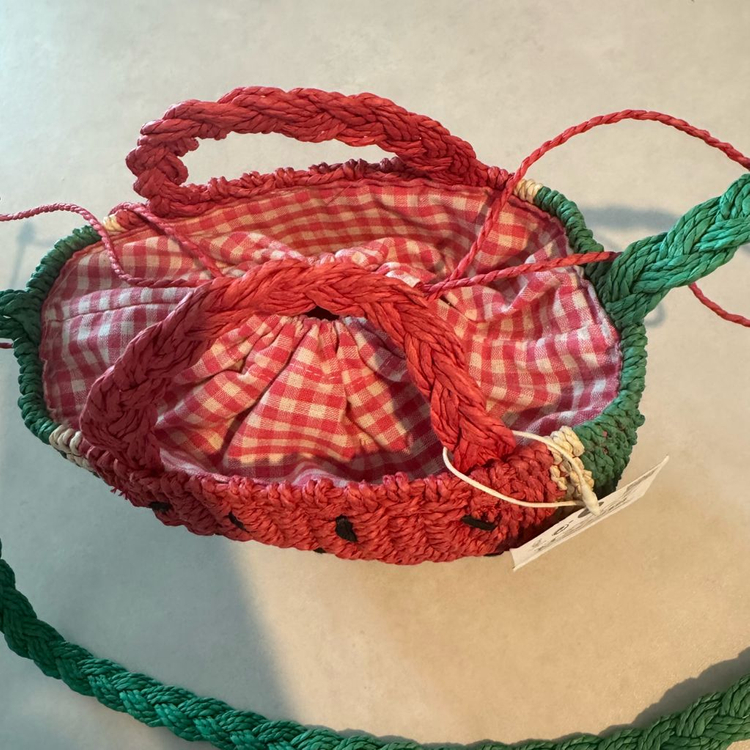 [새상품] 자라 키즈 수박 라탄 크로스백 가방 이미지