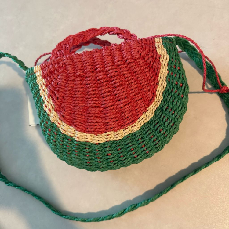 [새상품] 자라 키즈 수박 라탄 크로스백 가방 이미지