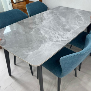 양면 세락믹 식탁 4인~6인 화이트 +그레이 .식탁 의자