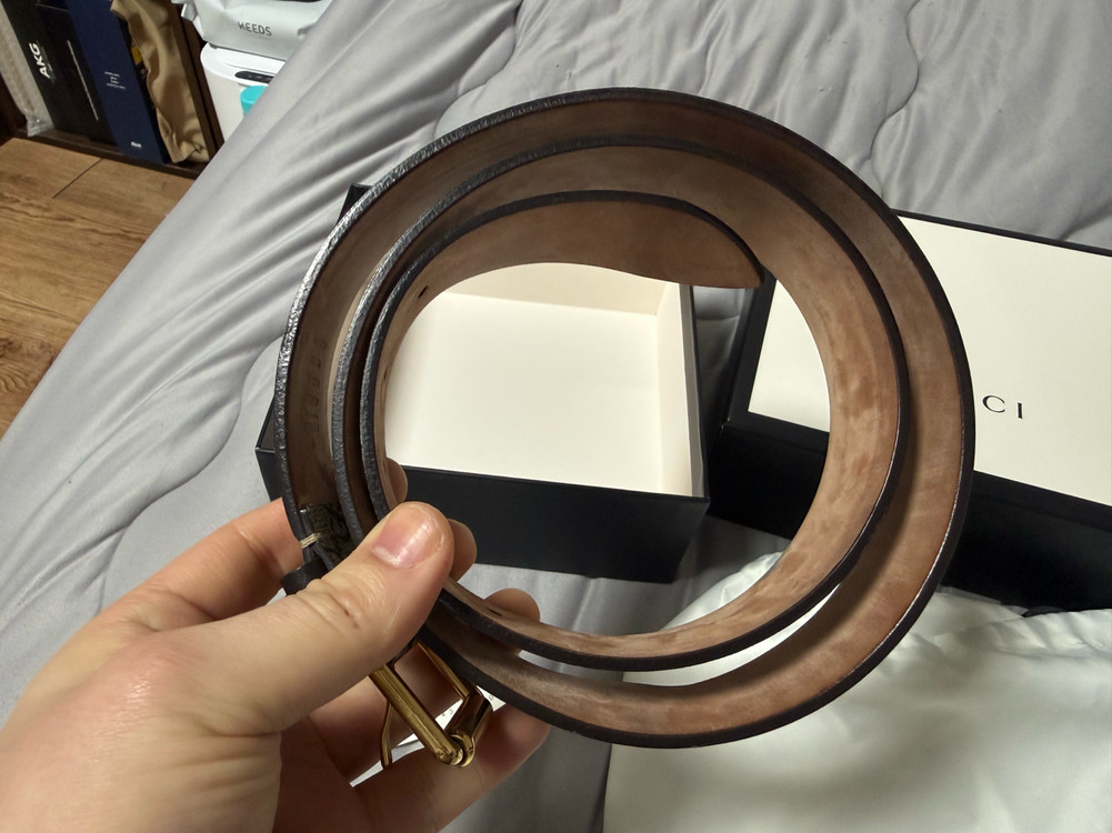 구찌 스네이크 수프림 벨트 95 38 사이즈 판매합니다--8