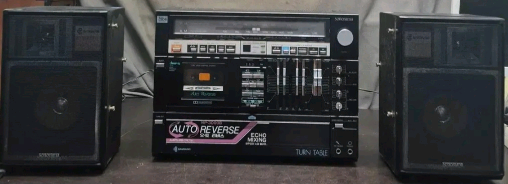 [추억의레트로 정상동작품] 삼성 소노라마 FM/카세트(오토리버스)/턴테이블 3콤보 붐박스 이미지