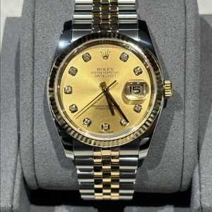 롤렉스 데이트저스트 36 옐로골드 콤비 샴페인 다이아몬드 이미지
