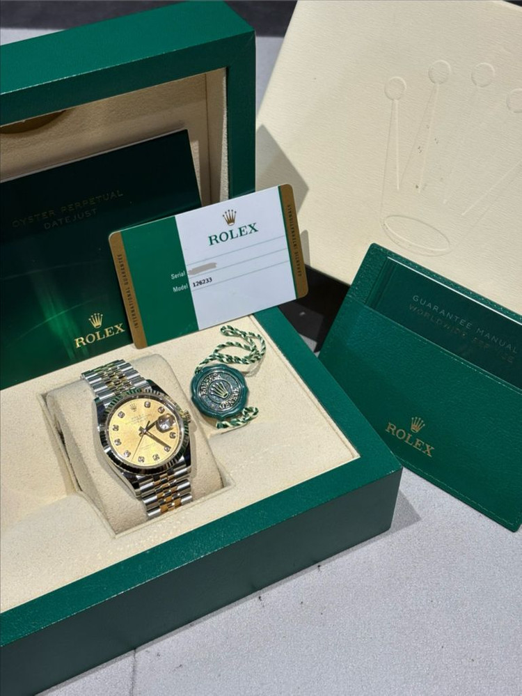 롤렉스 데이트저스트 36 옐로골드 콤비 샴페인 다이아몬드 이미지