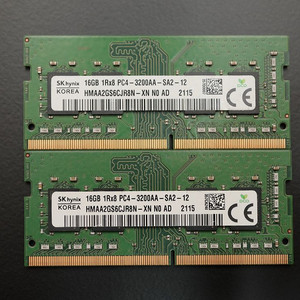 SK하이닉스 DDR4 3200 16GB 2개 (노트북 램)