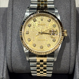 롤렉스 데이트저스트 36 옐로골드 콤비 샴페인 쥬빌리 다이아몬드 이미지