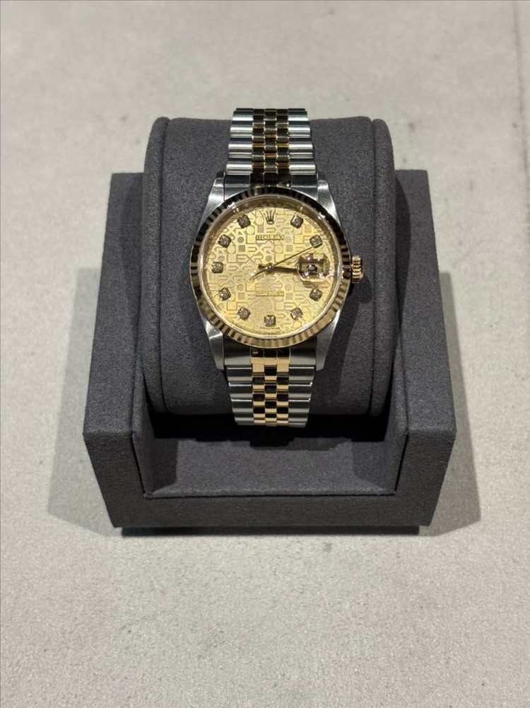 롤렉스 데이트저스트 36 옐로골드 콤비 샴페인 쥬빌리 다이아몬드 이미지